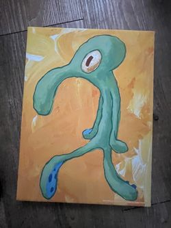 Squidward painting