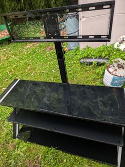 Black metal and glass tv stand