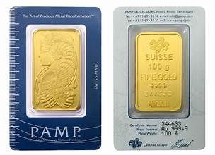 1 oz Gold Bar PAMP Suisse Lady Fortuna Veriscan
