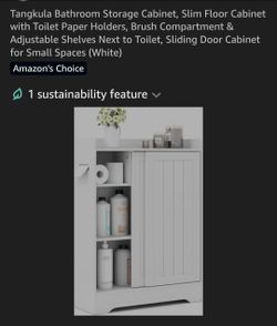 Restroom storage cabinet