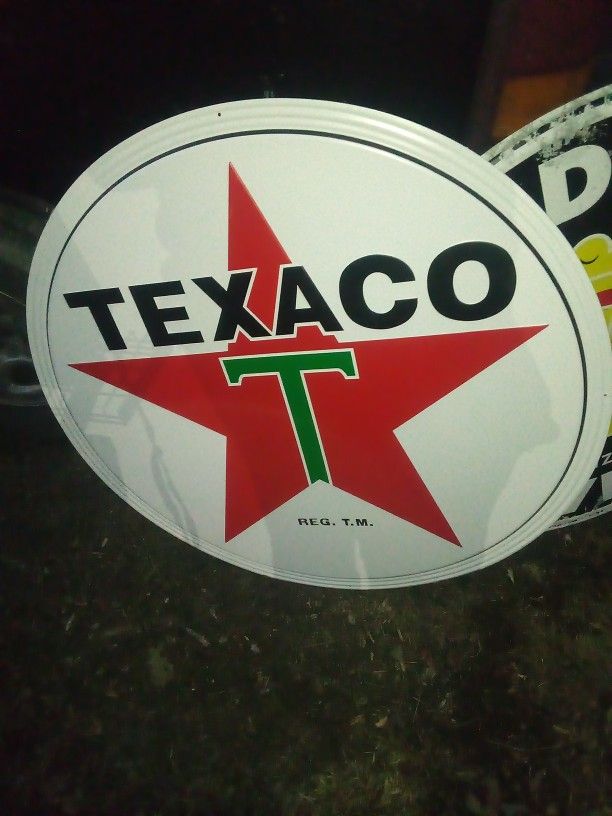 Large 36"Texaco or Cadillac Metal Sign .