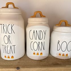 Rae Dunn Candy Corn Canister Set 