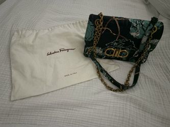 Ferragamo Navy and teal purse