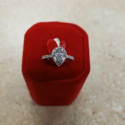 Neil Lane 14k White Gold Pear Diamond Engagement Ring 