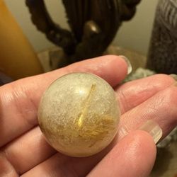 Rutilated Quartz Sphere marble size