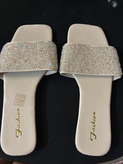 White Sparkly Sandals