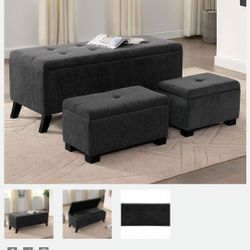 STORAGE BENCH WHIT OTTOMAN NEW IN BOX ☎️ 1714586,2564