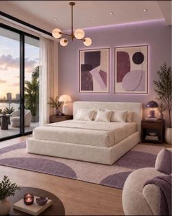 AirFrame Queen Upholstered Bed Frame with Ergonomic Angled Headboard , Low Profile Cloud Bed Frame N-2