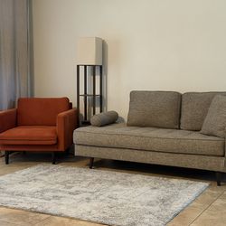 SALE! Living Room Set | Sofa + Armchair + Floor Lamp | Excellent Condition | Can be sold separately