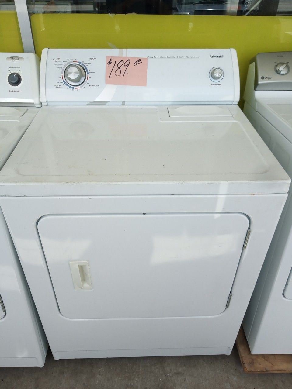 Admiral Dryer white heavy duty super size excellent condition . Warranty . Delivery available . 2203 Fowler st. Ft. Myers 33901