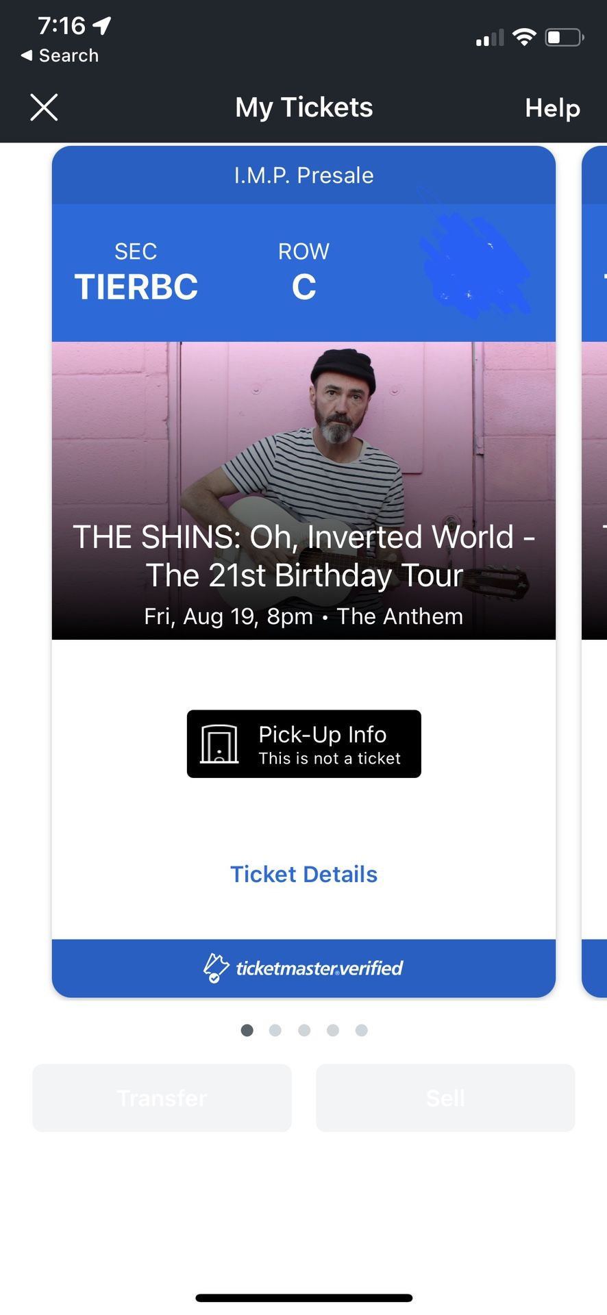 Shins At Anthem Friday 8-19, RESERVED SEATS
