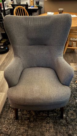 Gray wingback chair