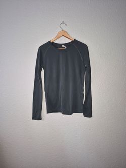 Athleta Momentum Dark Green Seamless Long Sleeve Top Women's M Thumbholes