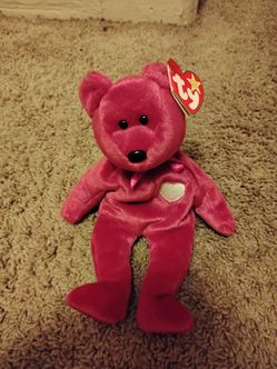 Ty Beanie Baby Red Bear with Heart