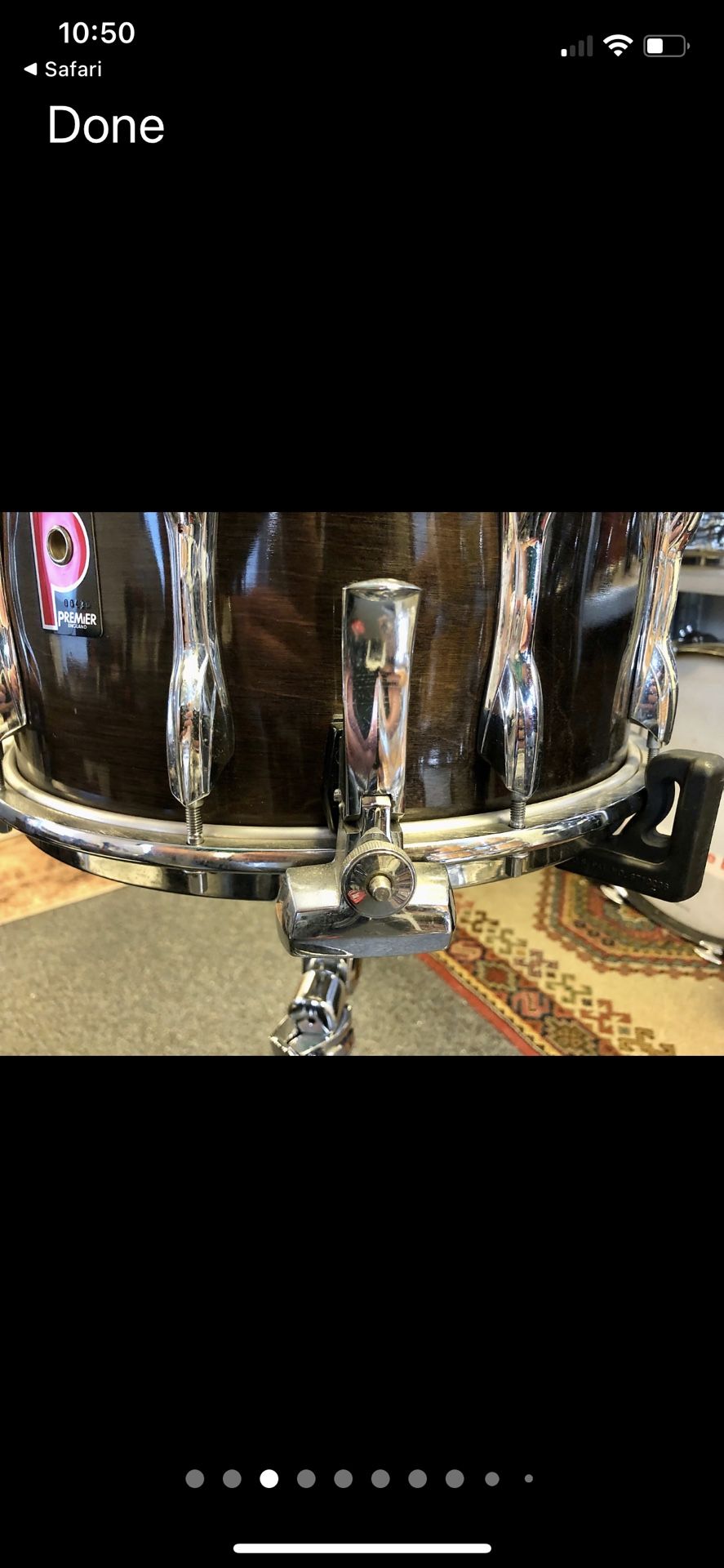 Premier Resonator Snare drum Black shadow 1986