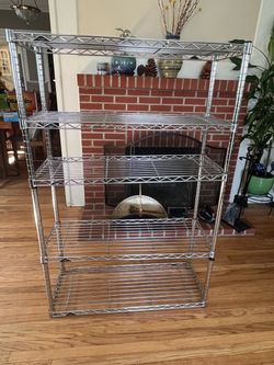 InterMetro 5-Tier Heavy-Duty Chrome Wire Shelving Unit