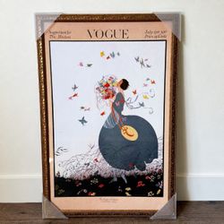 Vintage Vogue 1916 Cover Art – Beautiful Ornate Gold Frame – 20x31”