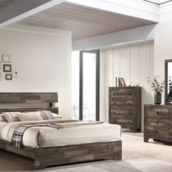 Atticus Brown Platform Bedroom Set