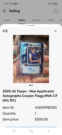Halographic Cooper flagg rookie card has damage