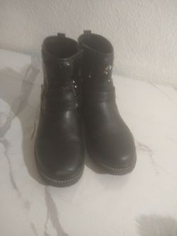 Girls black sequin boots