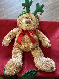 Two Stuffed Plush Christmas Bears
