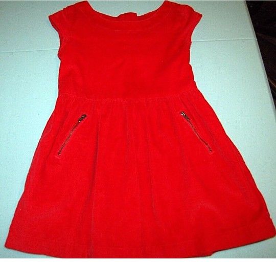 GAP Kids Girls XS 4-5 Red Corduroy Jumper Dress