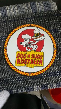 Vintage Dogs n Suds Root Beer Sign