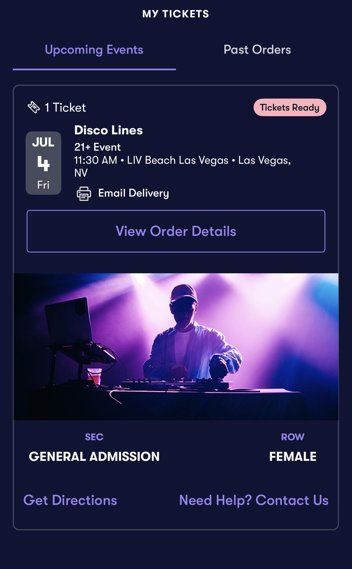 DISCO LINES VEGAS TICKET