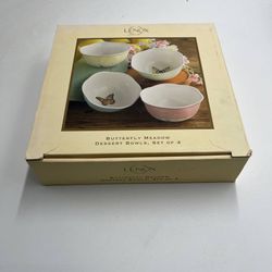 Lenox 791720 Butterfly Meadow 4-Piece Dessert Bowl Set ~ Still New