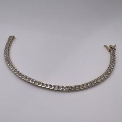 14k Princess Cut CZ Tennis Bracelet 