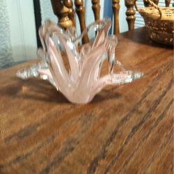 Vintage  Arte Murano Glass Pink Napkin Holder