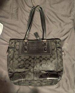 Vintage Coach Signature Tote Bag Black