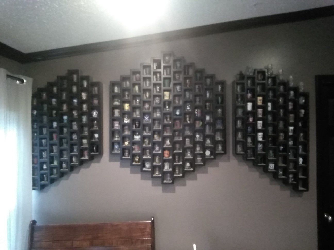 Shot glass collection with custom shelves