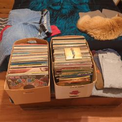 Two Big Boxes Of Vintage Rock And Roll And Mixture Of Records