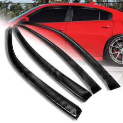 For 2011-2021 Dodge Charger 100% Real Carbon Fiber Sun Shield Window Visor 4pcs -(2-DWV-6910-RCF
