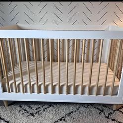 Babyletto Lolly White& Natural Wood 3-1 Baby Crib