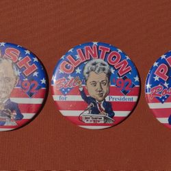 Set Of 3 Presidential Campaign Buttons 
