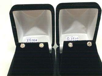14 K W Diamond studs 0.56 CT’s each pair VS G color