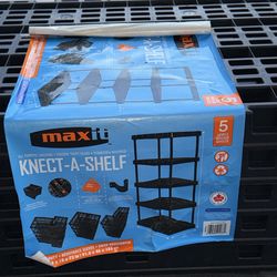 Maxit Knect-A-Shelf all-purpose shelving unit designed for storage.