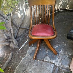 Victorian leather  and Bentwood  revolving 