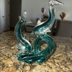 Glass Dolphin Sculpture