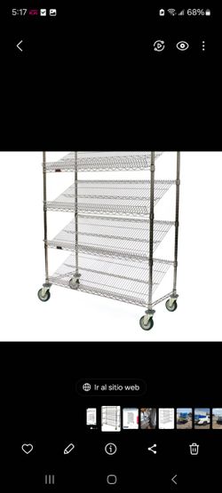Rack With 5 Slanted Shelves / Merchandising Cart / Rack with slanted or angled shelves