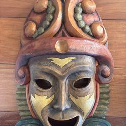 Vintage Wooden Tribal Mask Hand Carved