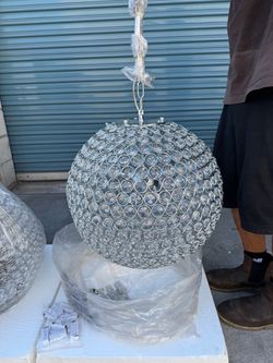 2 Crystal Ball Chandelier Pendant Light