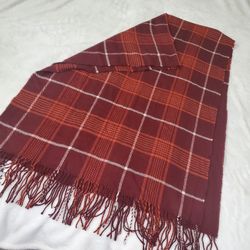 Anne Klein womens scarf plaid woven wrap with fringe nwt  100% acrylic