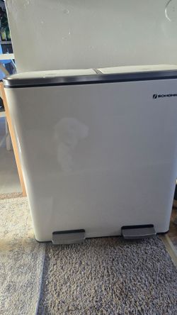 Almond color dual trash can