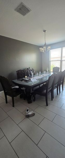 Dining Table Set with 8 Chairs