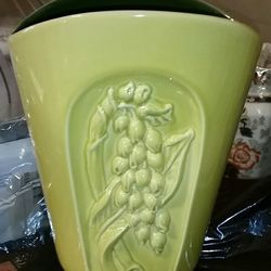 Fabulous '50s RED WING Chartreuse & Forest Green 12" Vase