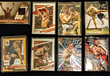 UFC top fighters of all time, patch/silver/chrome 8 card lot. 