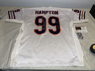 Authentic Auto Dan Hampton Nike Mens 52 Sewn Chicago Bears Jersey White Coa NFL